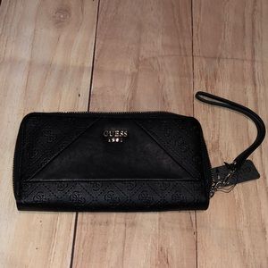 Black GUESS wristlet